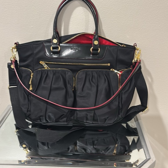 Black Nylon MZ Wallace Bag with Leather detail! Red lining! - Picture 3 of 8